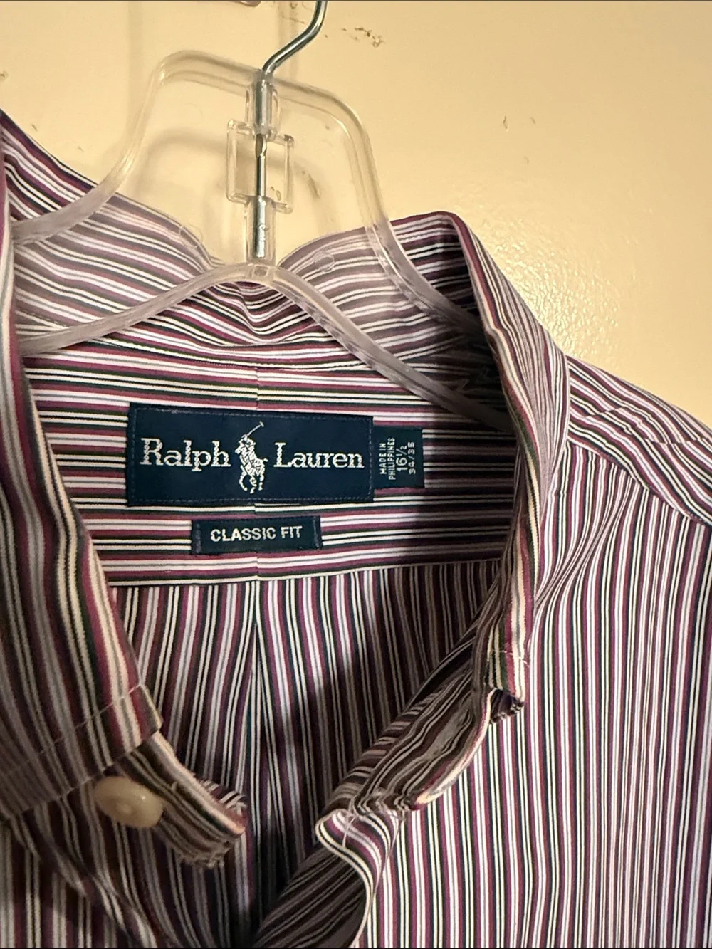 Polo by Ralph Lauren Purple & White Striped Button-Down Shirt with Navy Pony